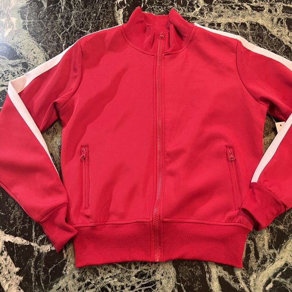 NWT WOMEN'S THEO & SPENCE RUNNING FITNESS TRACK JACKET red SZ S $88 - Picture 2 of 10